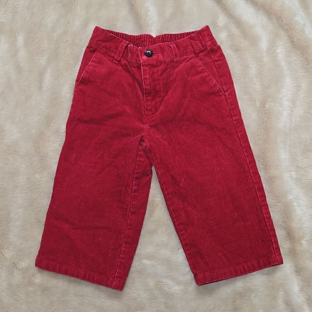 JANIE AND JACK RED CORDUROY PANTS, SIZE 12-18 MONTHS